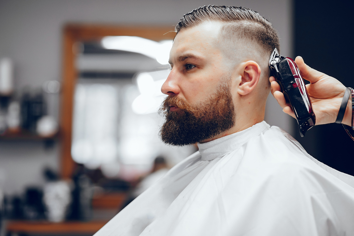 Stylish Man Sitting in a Barbershop